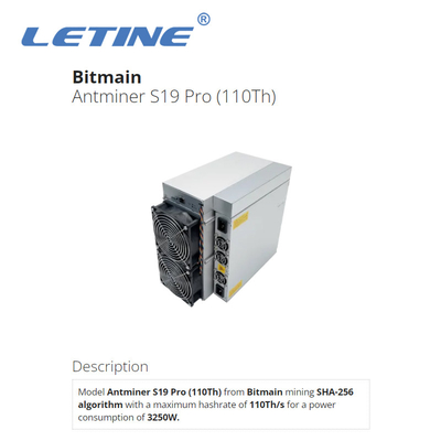 Rafadora de Hashrate de la favorable 110Th/S Bitcoin del minero S19 de Bitmain Asic Antminer S19 alta FAVORABLE acción del punto 110T Ant Miner