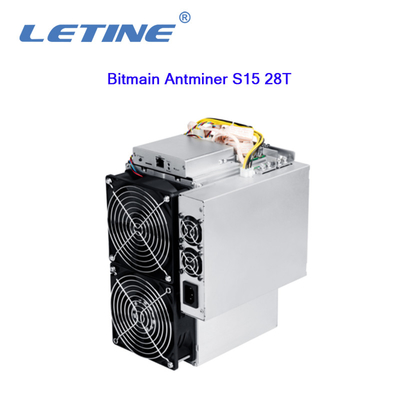 Antminer S15 (28vo cuarto) de Bitmain que mina 2 algoritmos 28Th/s para un consumo de energía de 1596W.
