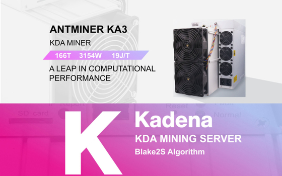 Minero Crypto Value Mining Machine de Asic de la moneda de Bitmain Ant Miner KDA Antminer KA3 166Th Kadena