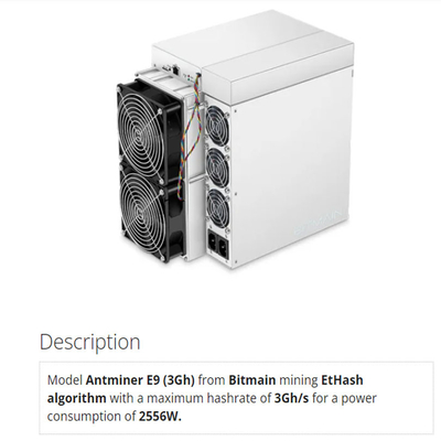 Rentabilidad EtHash ETH etc del antminer e9 del bitmain de Bitmain Asic Antminer E9 3Gh/S 2556W la mayoría del asics rentable