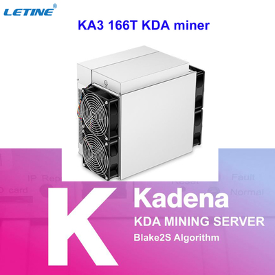 166Th beneficio 100USD del antminer ka3 KDA Blake2S del minero más potente de la refrigeración por aire más