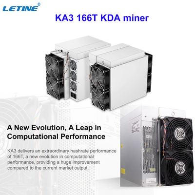 166Th beneficio 100USD del antminer ka3 KDA Blake2S del minero más potente de la refrigeración por aire más
