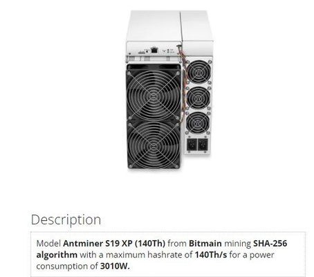 Minero de la cadena de bloque de Antminer S19 XP del minero de Bitmain BTC del interfaz de Ethernet 140Th