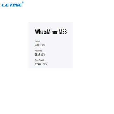 Alto interfaz de Ethernet de Whatsminer M53 226t del minero de la explotación minera de Harshrate Asic