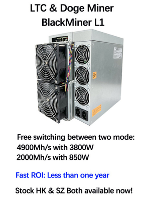Minero 4900Mh 3800W del dux de LTC Litecoin de la rafadora de Scrypt del L1 de Blackminer