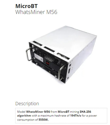 Enfriamiento de Hydro Cooling Water del minero de Whatsminer M56 188T 194T BTC Bitcoin Asic