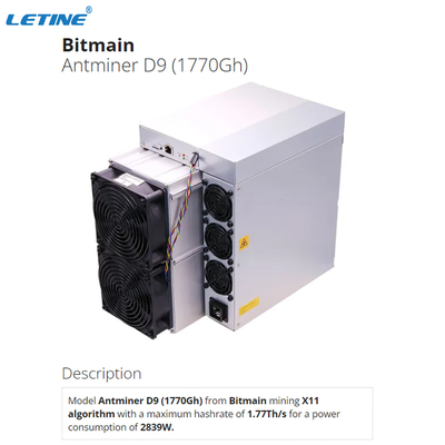 Nuevo minero potente del minero D9 X11 Asic de la rociada de Bitmain Antminer D9 1770G 2839W