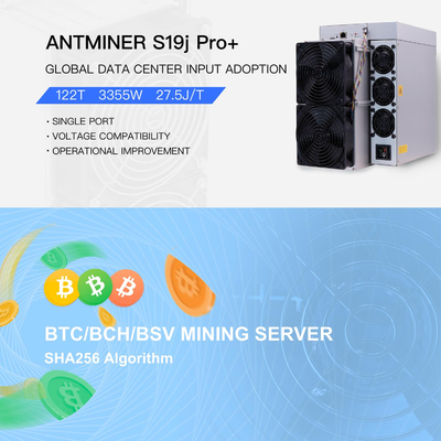 Bitmain Antminer S19J Pro+ 122T 118T 27.5J/T Minero de Bitcoin de baja potencia
