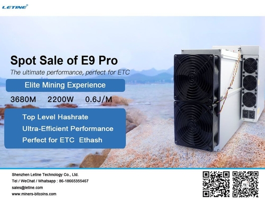 3780M 3680M 3580M Antminer E9 Pro 7GB Ram High Hashrate 2200W ETC Minero