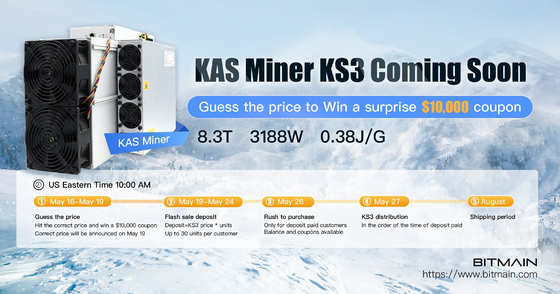 Minero de Antminer KS3 8.3T 3188W Asic de la explotación minera de la moneda de KHeavyHash KASPA