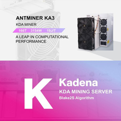 Minero Bitmain Antminer KA3 166th/S de Blockchain 166T 3154W KDA Asic