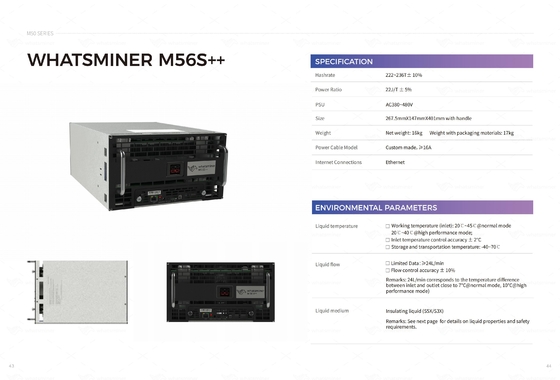 Refrigeración por agua de enfriamiento hidráulica de MicroBT Whatsminer M56s 194t 222t M53s++ 22j/T