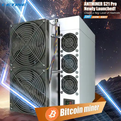 Nuevo Bitmain Antminer S21Pro 234TH/S 15W Crypto Miner S21 Pro 234T S21 200T Máquina de minería de Bitcoin