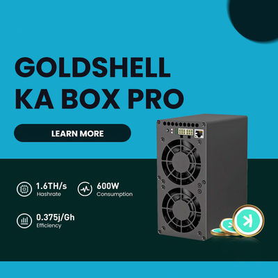 Inicio Mute Kaspa Miner Goldhsell KA Box Pro 1.6Th/s 600W Algoritmo KHeavyHash