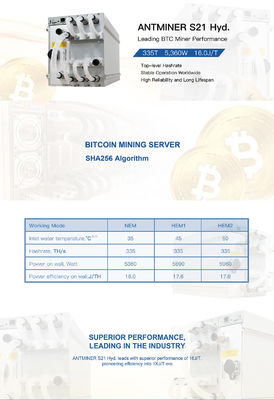 Nuevo S19e XP Hyd 251T 5522W 22J BTC BCH BSV SHA256 Minero de refrigeración hidráulica