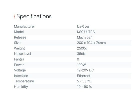 Stock IceRiver Mining KS0 ULTRA 400Gh/s 100W Blockchain Crypto Asic Miner y otras aplicaciones de minería