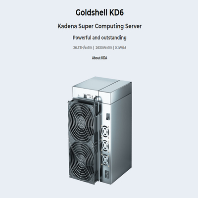 GOLDSHELL KD6 QUE MINA AL MINERO Goldshell Asic Miner del ALGORITMO 26.3T 2630W KDA de KADENA