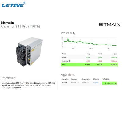 Favorable 110T S19J favorable 104T 100T 96T Asic Bitcoin rafadora a estrenar de Bitmain Antminer S19Pro 110T S19
