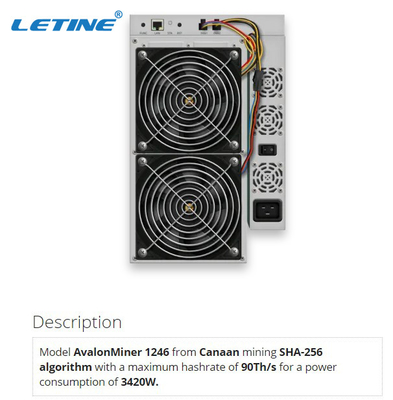 Interfaz de Ethernet de BTC 87T 90T 93T Avalon A1246 85t SHA256 3420W