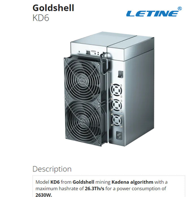Minero 2630W de KD6 26.3Th Goldshell Asic para minar la moneda de Kadena