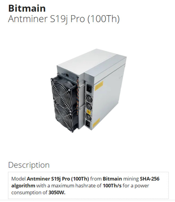 De Bitmain Aisc favorable 110T SHA-256 BTC antminer s19 favorable 104T 96T 95T del minero del minero S19J