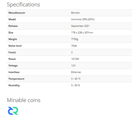 Rafadora de la moneda del DCR de Asic Bitmain Antminer DR5 35to de la venta 34ta DR5