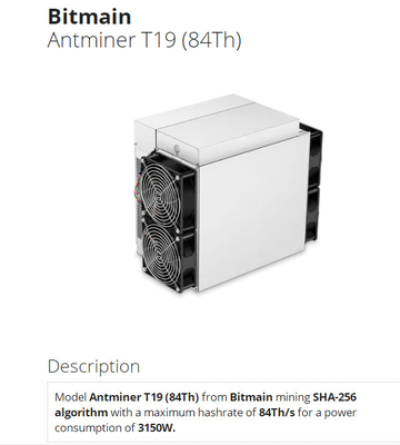 3040 vatios SHA-256 Bitmain Antminer T19 84T 86T 88T