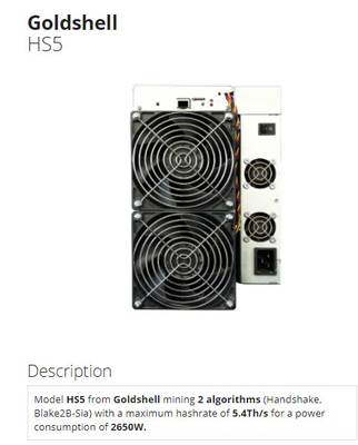 Minero Blake 2B-Sia HNS 2650W de HS5 HS3 HSBOX Goldshell Asic