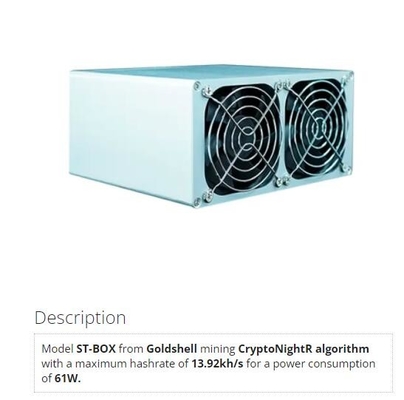 ST-caja 61W del minero de 13.92kh/S Goldshell Cryptonight Asic