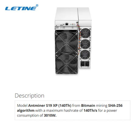 Alto del beneficio de Bitcoin de la rafadora 140Th SHA 256 algoritmo 3010W de Bitmain Antminer S19 XP