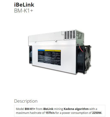 Minero 2250w del algoritmo de Kadena de la explotación minera del minero 15Th/S del Bm K1+ de Ibelink