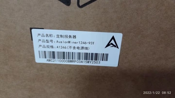 1246 algoritmo 38W de 93T Canaan Avalonminer SHA 256 por el minero A1246 93T de T BTC Asic